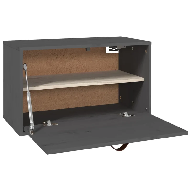 Armoire murale en bois de pin massif espace de rangement 60 x 30 x 35 cm design rustique en bois gris 02_0048358