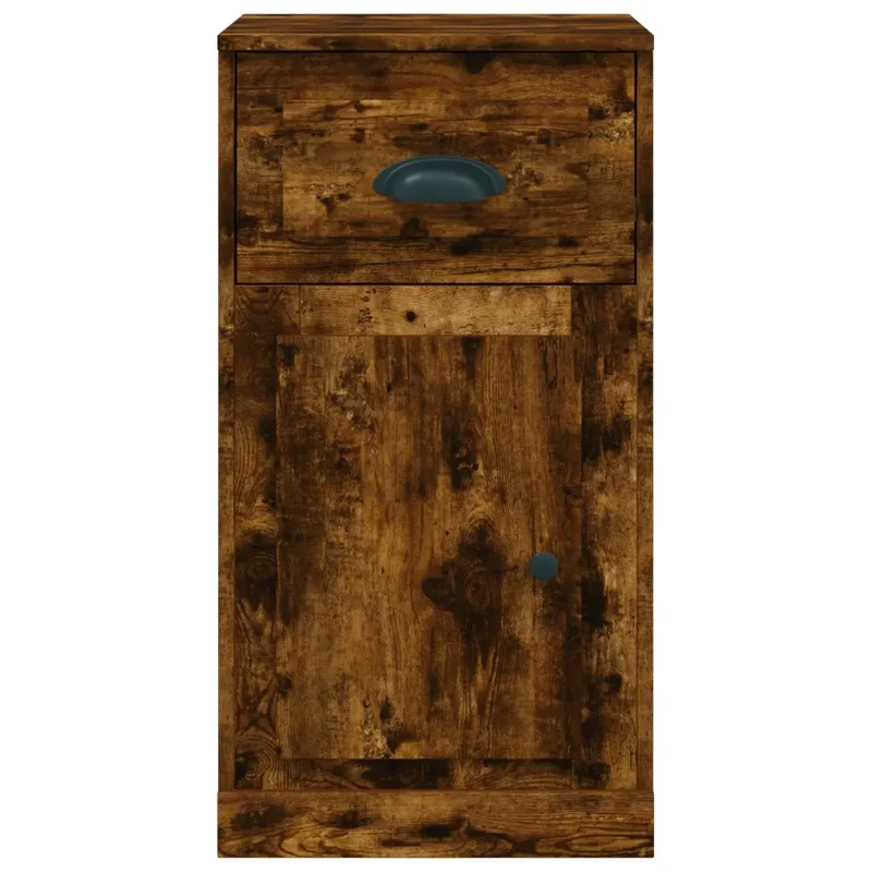 Armoire latérale avec tiroir rangements pratiques 40 x 50 x 75 cm en bois d'ingénierie chêne fumé 02_0048272