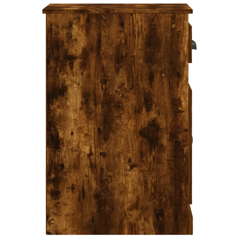 Armoire latérale avec tiroir rangements pratiques 40 x 50 x 75 cm en bois d'ingénierie chêne fumé 02_0048272