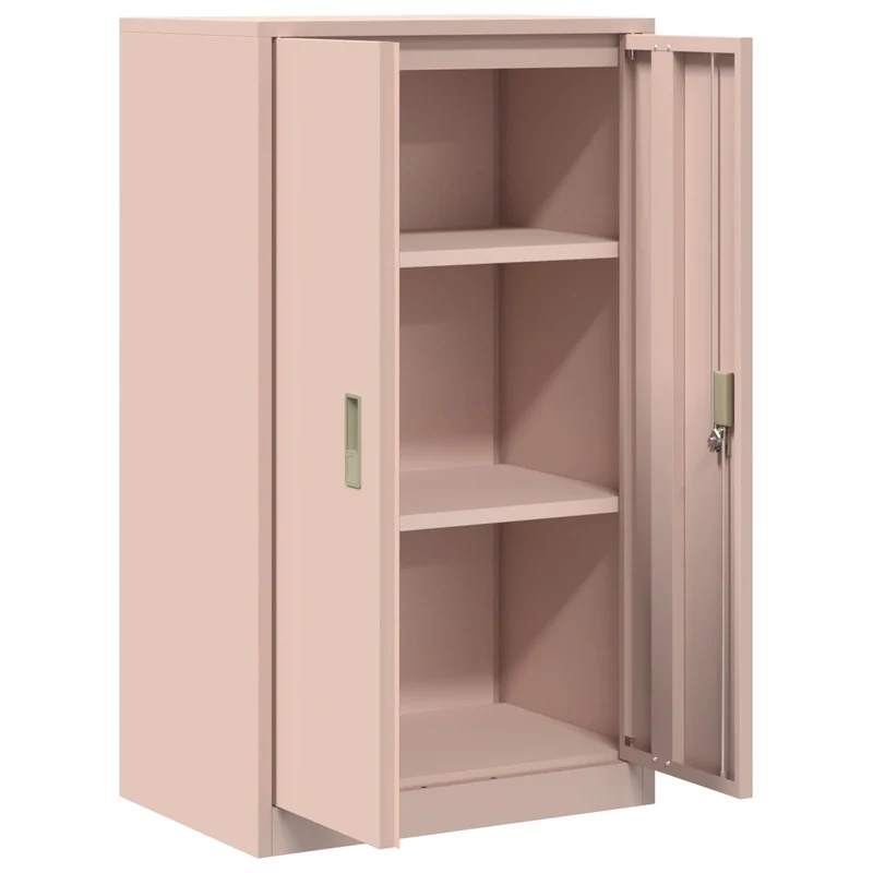 Armoire de rangement moderne design industriel 60 x 40 x 90 cm sécurisée finition peinte en acier laminé à froid rose 02_0054858
