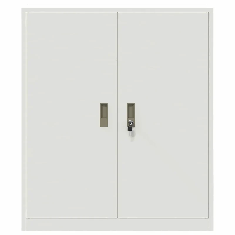 Armoire de rangement moderne design industriel 90 x 40 x 105 cm grande capacité de stockage en acier blanc 02_0054826