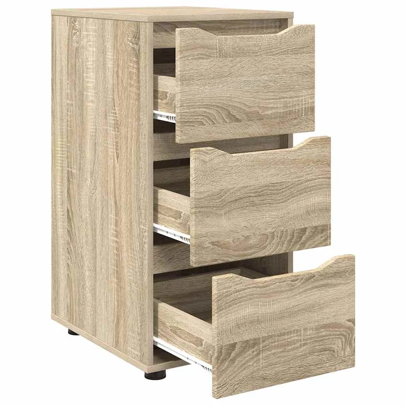 Armoire de rangement design minimaliste avec tiroirs 40 x 48 x 81 cm en bois d'ingénierie chêne sonoma 02_0054643