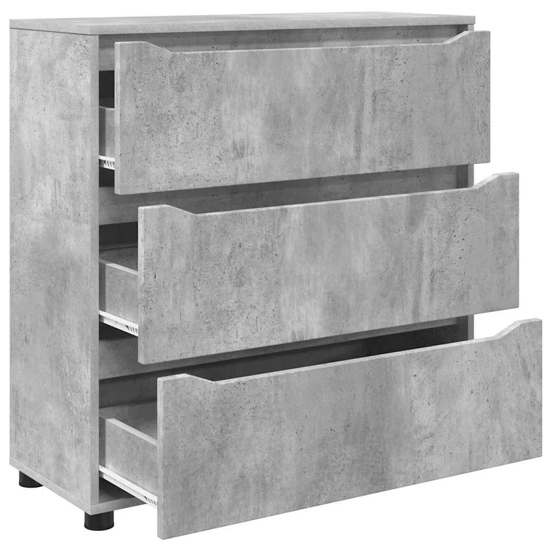 Armoire de rangement avec tiroirs minimaliste ajustable 80 x 31 x 81 cm en bois d'ingénierie gris béton 02_0054624