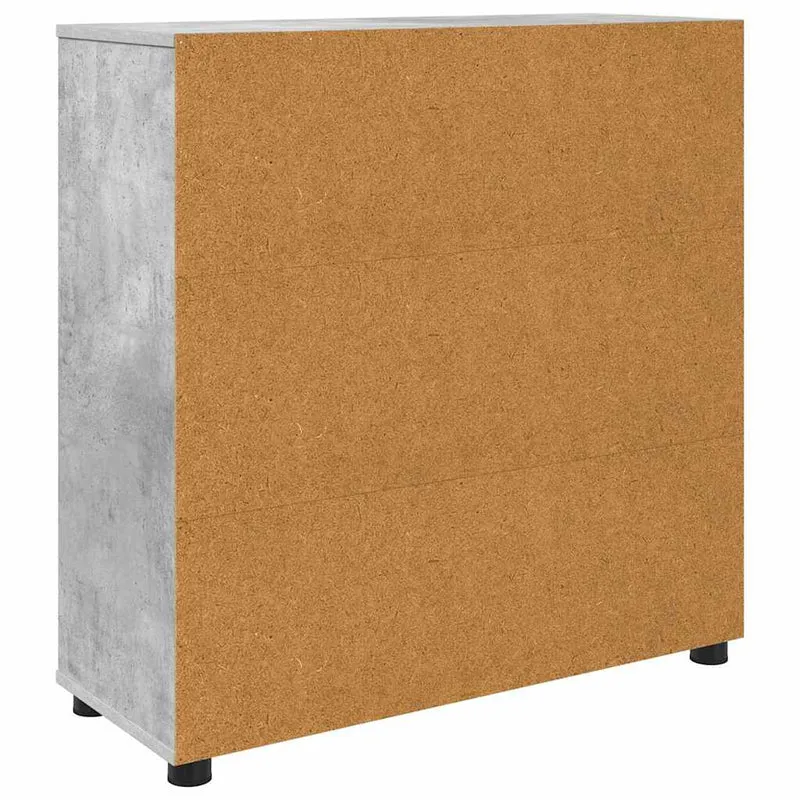 Armoire de rangement avec tiroirs minimaliste ajustable 80 x 31 x 81 cm en bois d'ingénierie gris béton 02_0054624