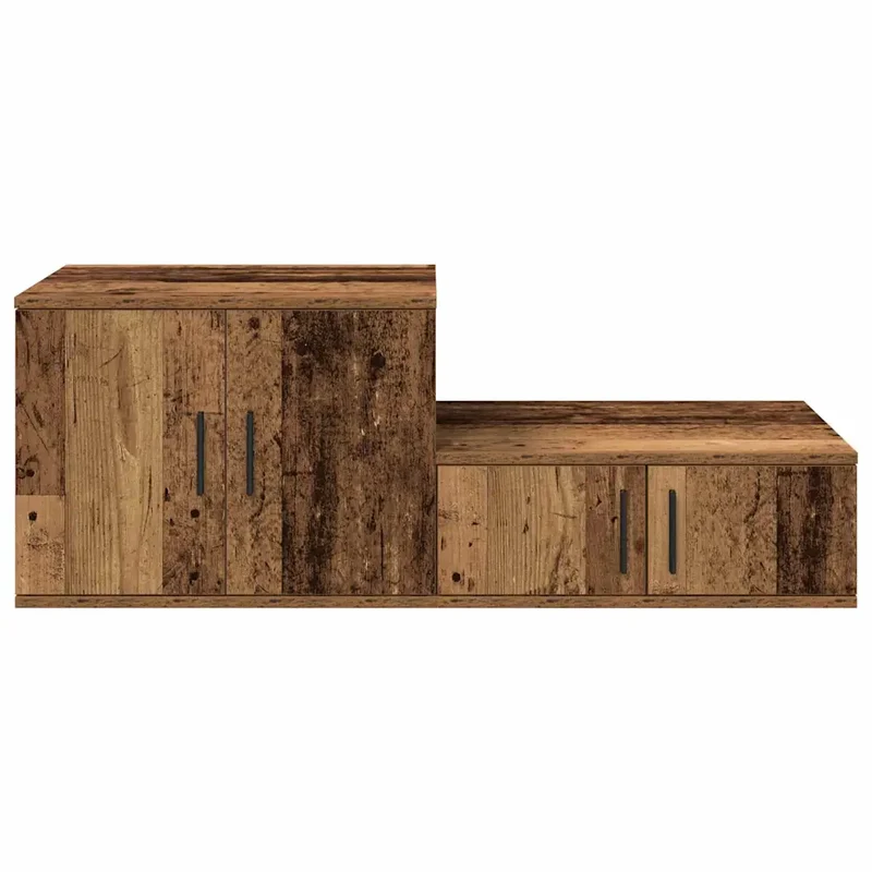 Lot de 2 armoires de rangement modernes minimalistes 103 x 41 x 40 cm en bois d'ingénierie bois ancien 02_0052132