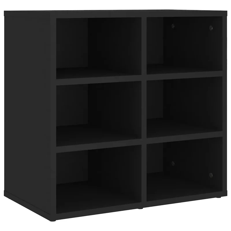 Armoire à chaussures noire 52,5 x 30 x 50 cm rangement pratique design élégant en bois d'ingénierie noir 02_0047939
