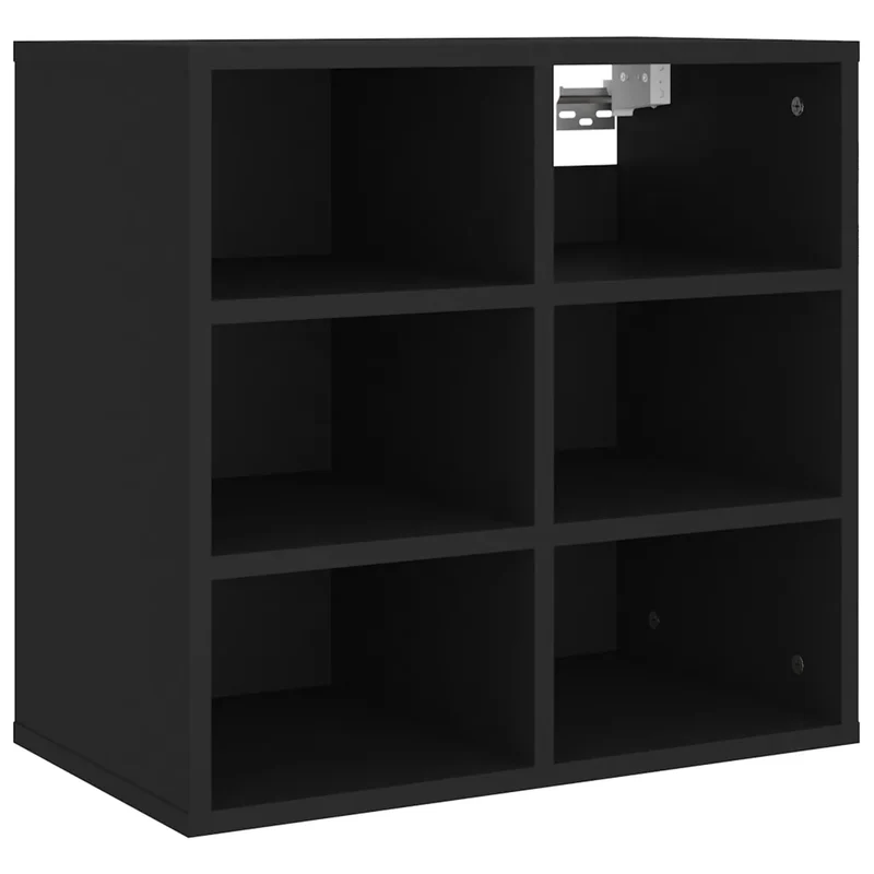 Armoire à chaussures noire 52,5 x 30 x 50 cm rangement pratique design élégant en bois d'ingénierie noir 02_0047939