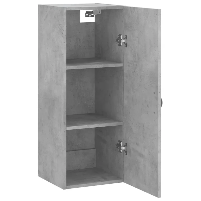 Armoire murale rangement moderne 34,5 x 34 x 90 cm fonction pratique salon bureau en bois gris béton 02_0048651