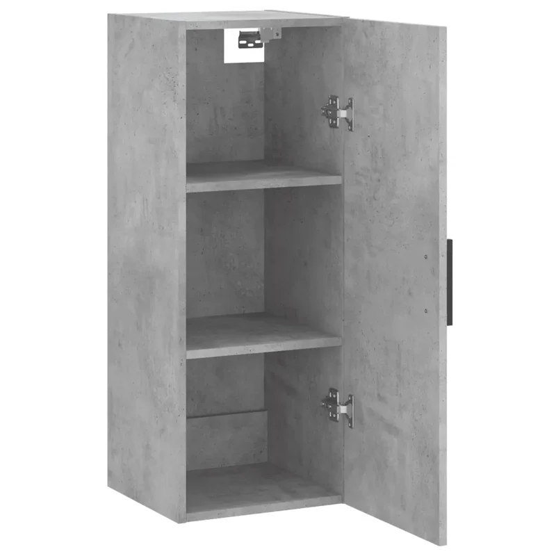 Armoire murale moderne rangement pratique 34,5 x 34 x 90 cm en bois d'ingénierie gris béton 02_0048676