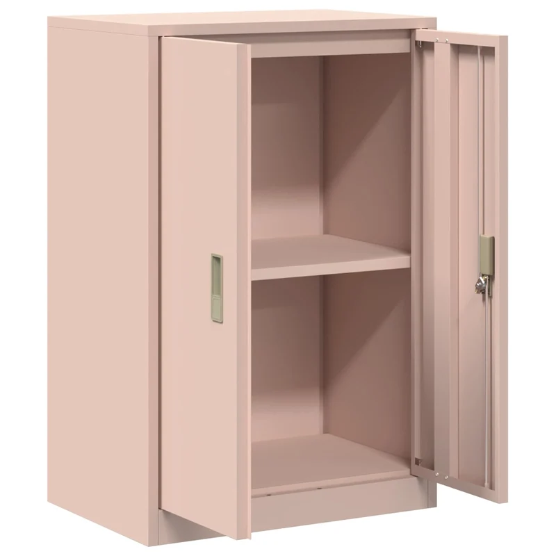 Armoire de rangement moderne design industriel 60 x 40 x 90 cm grande capacité de stockage en acier laminé à froid rose 02_0054852