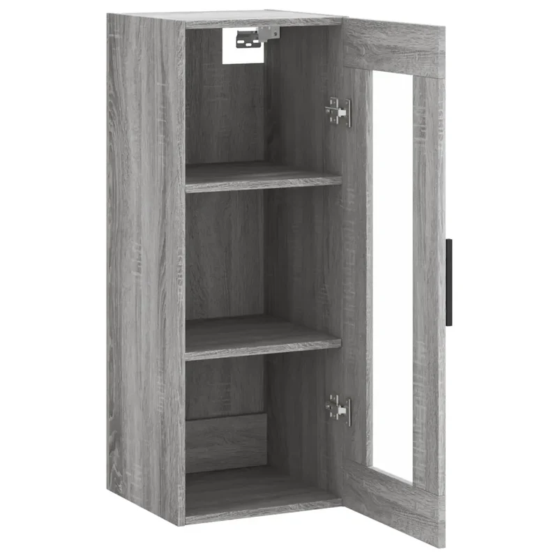 Armoire murale design pratique rangement espace visible 34,5 x 34 x 90 cm en bois d'ingénierie sonoma gris 02_0048699