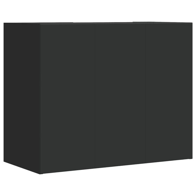 Armoire murale moderne pratique 75 x 35 x 60 cm avec espace de rangement optimisé en bois d'ingénierie noir 02_0049562