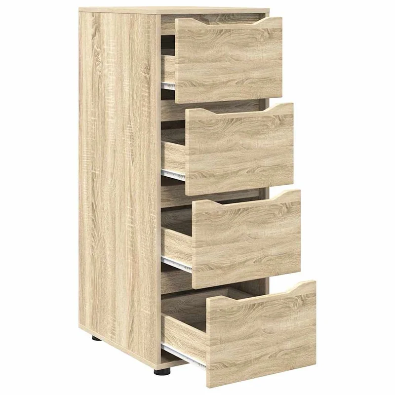 Armoire de rangement minimaliste avec tiroirs 40 x 48 x 105 cm en bois d'ingénierie chêne sonoma 02_0054653