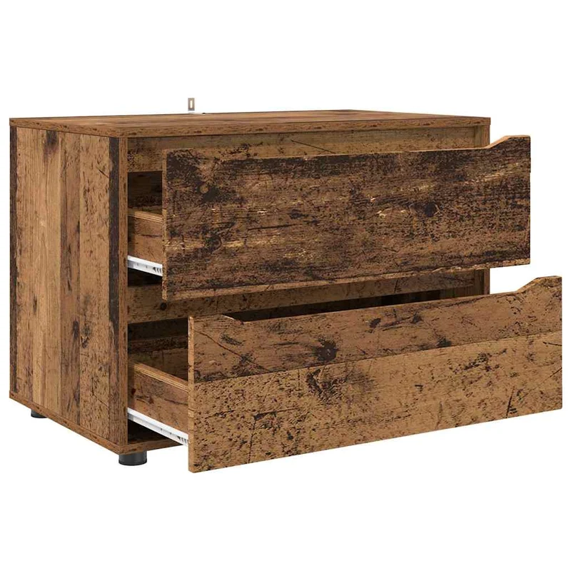 Armoire de rangement en bois ancien 80 x 48 x 57 cm avec tiroirs pratiques design minimaliste 02_0054599