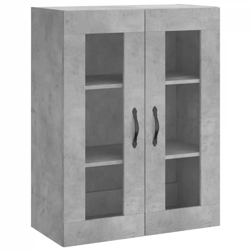 Lot de 2 armoires murales en bois d'ingénierie 69,5 x 34 x 90 cm rangement pratique style moderne en gris béton 02_0055452