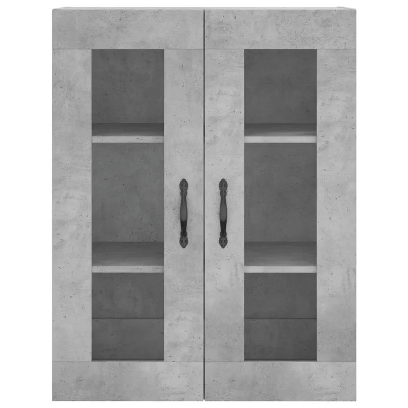 Lot de 2 armoires murales en bois d'ingénierie 69,5 x 34 x 90 cm rangement pratique style moderne en gris béton 02_0055452