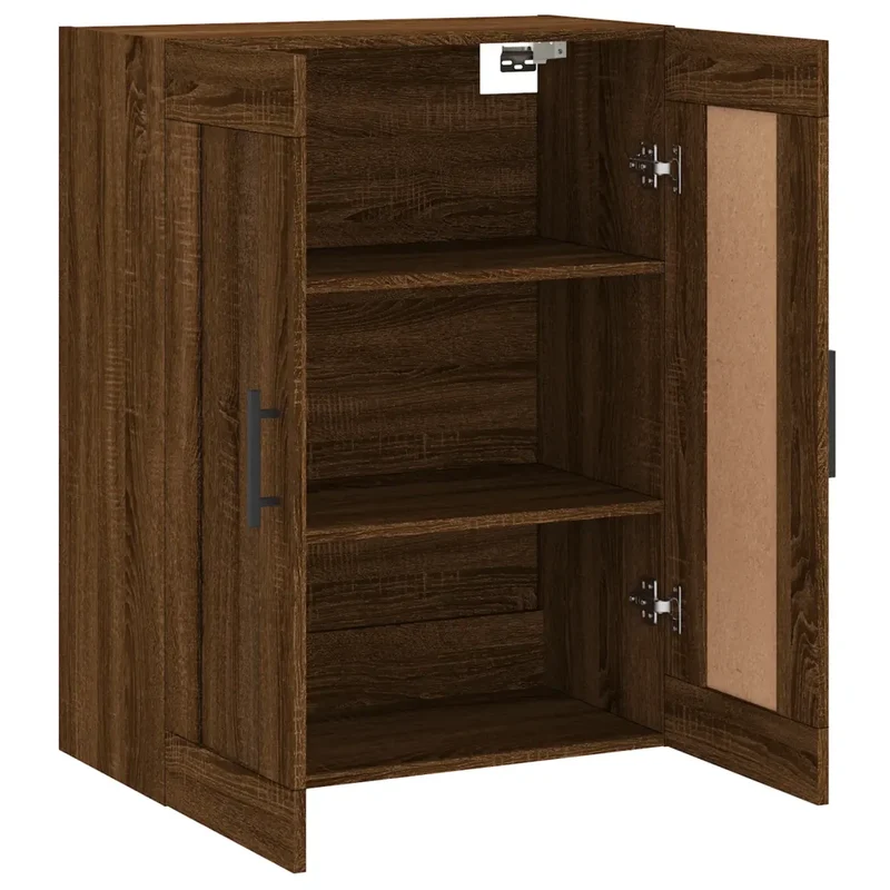 Armoire murale design élégant rangement 69,5 x 34 x 90 cm en bois d'ingénierie marron 02_0048936
