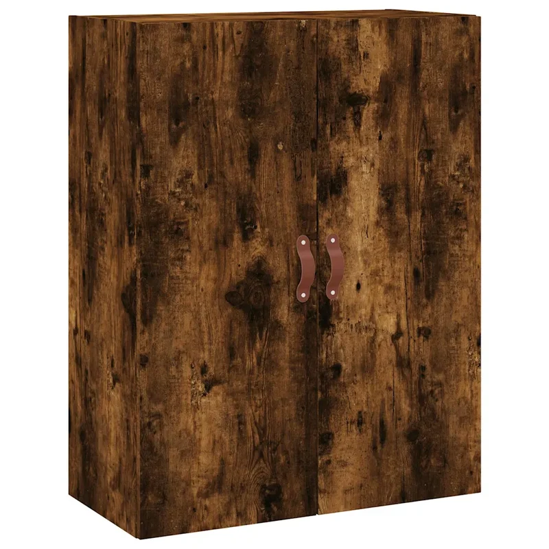 Lot de 2 armoires murales élégantes design pratique rangement 69,5 x 34 x 90 cm en bois d'ingénierie chêne fumé 02_0055346