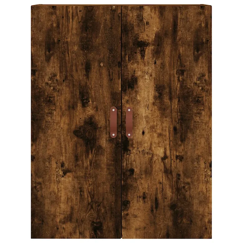 Lot de 2 armoires murales élégantes design pratique rangement 69,5 x 34 x 90 cm en bois d'ingénierie chêne fumé 02_0055346