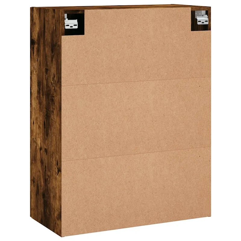 Lot de 2 armoires murales élégantes design pratique rangement 69,5 x 34 x 90 cm en bois d'ingénierie chêne fumé 02_0055346