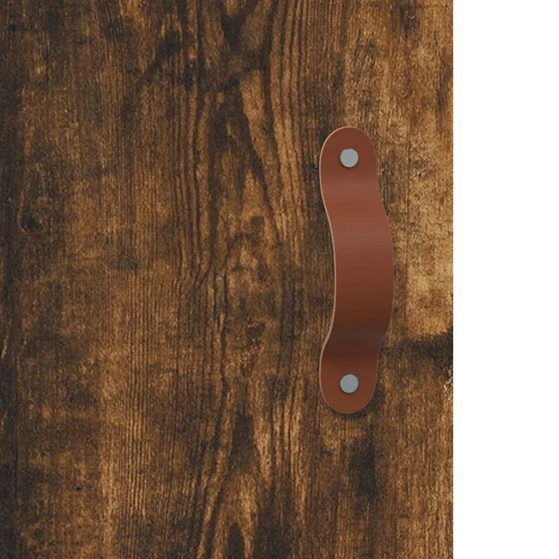 Lot de 2 armoires murales élégantes design pratique rangement 69,5 x 34 x 90 cm en bois d'ingénierie chêne fumé 02_0055346