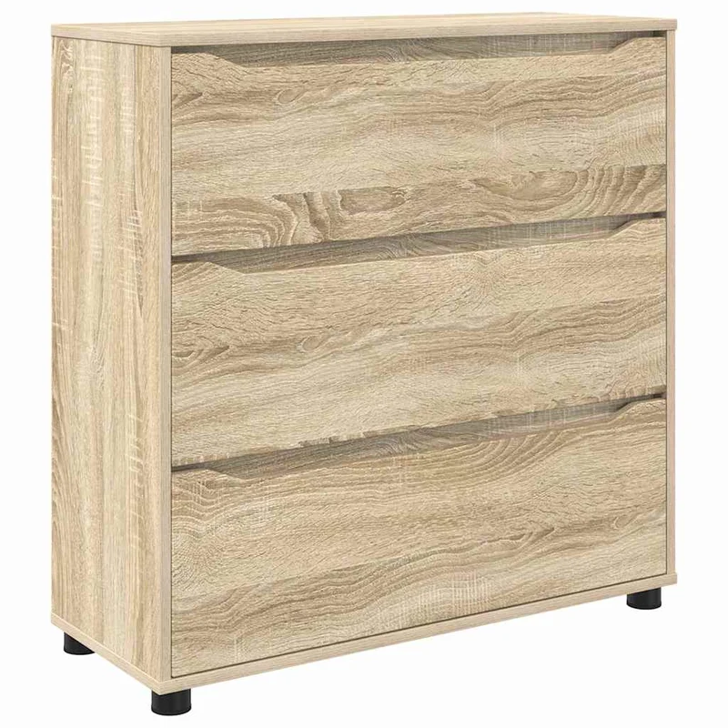 Armoire de rangement moderne avec tiroirs 80 x 31 x 81 cm en bois d'ingénierie chêne sonoma 02_0054623
