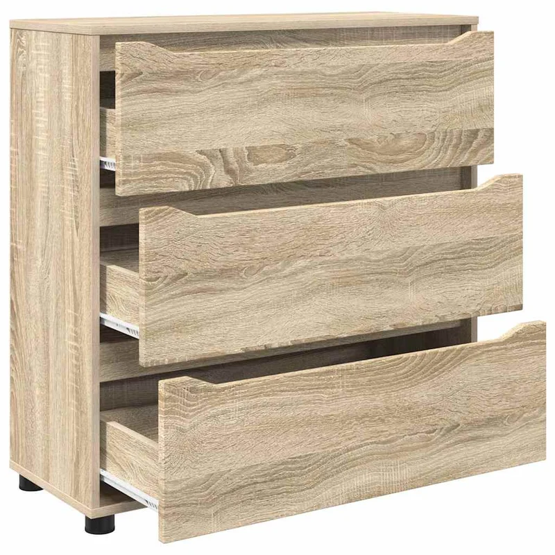 Armoire de rangement moderne avec tiroirs 80 x 31 x 81 cm en bois d'ingénierie chêne sonoma 02_0054623