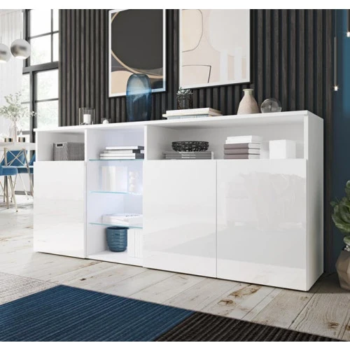 Buffet couleur blanc - 150 X 72 cm - Caribo