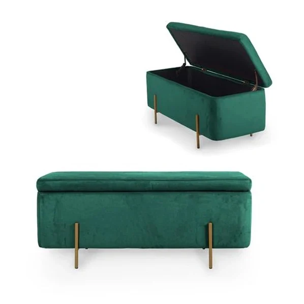 Banc coffre LOA – Luxe Velours & Éclat Doré