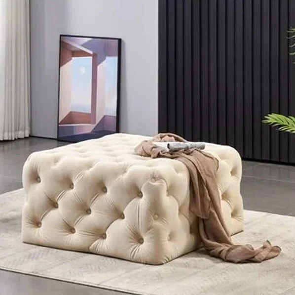 Pouf BEAN – Luxe Capitonné & Douceur Velours