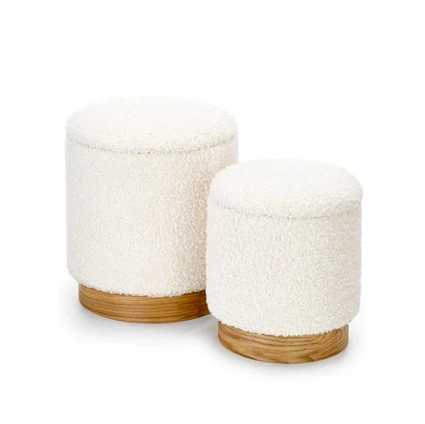 Pouf MARGOT – Duo de Rangement & Douceur Bouclée