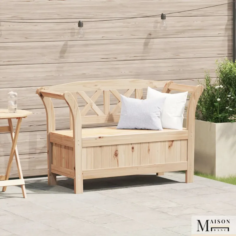 Banc de Jardin Coffre en Pin au Design Classique | Assise et Rangement