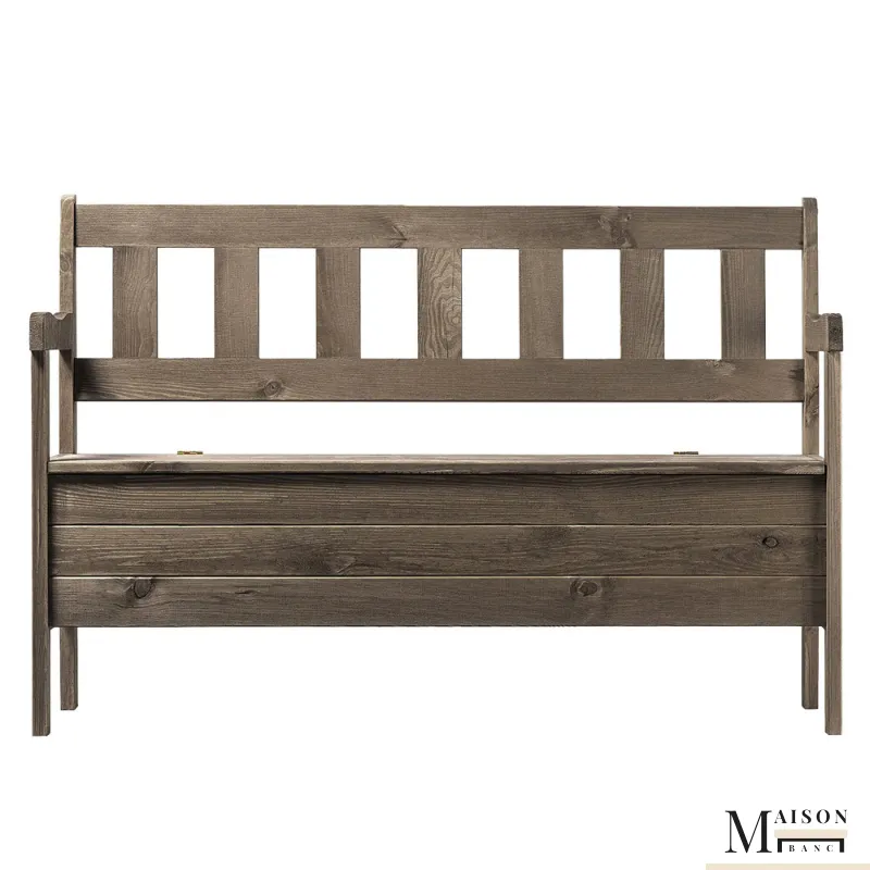 Banc de Jardin Classique en Bois avec Coffre | Rangement Discret