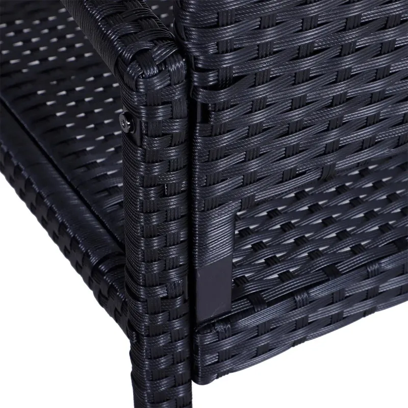 Banc de Jardin Moderne Minimaliste | Structure Métal et Rotin Résistant