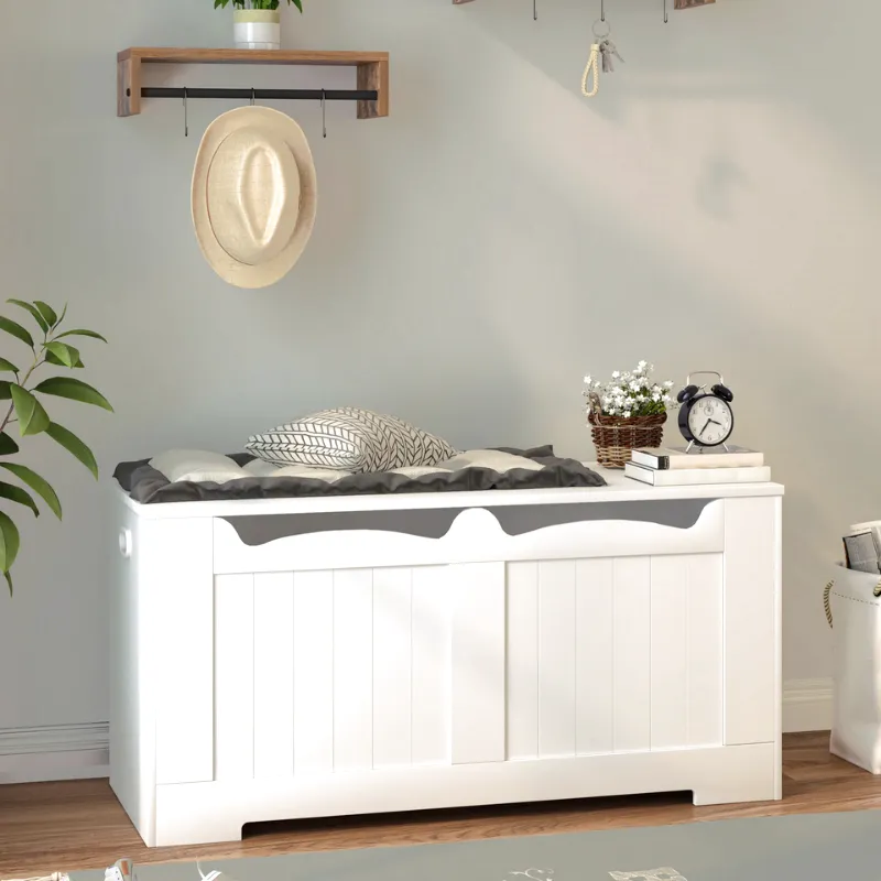 Banc Coffre de Rangement Minimaliste en Bois | Design Épuré