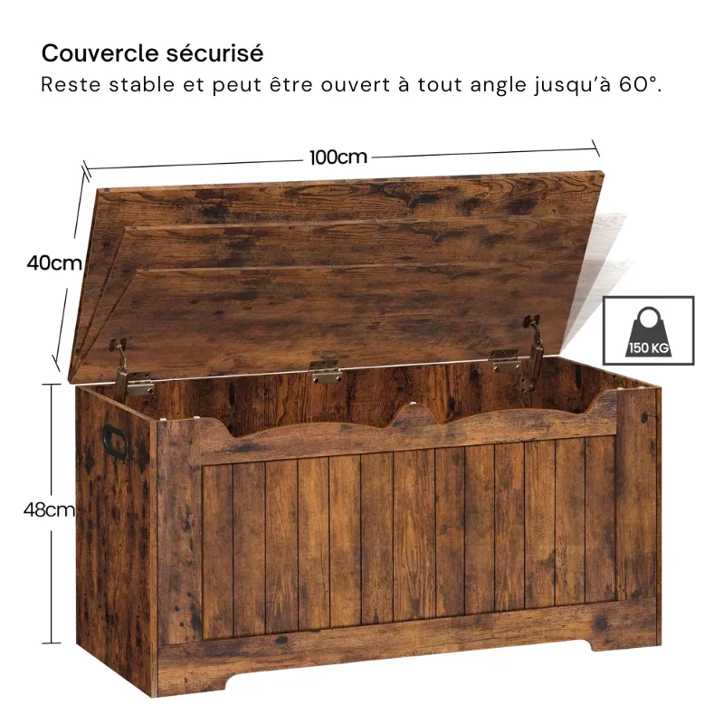 Banc Coffre de Rangement Minimaliste en Bois | Design Épuré