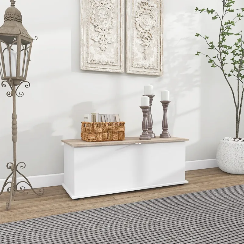 Banc Coffre Bois Moderne | Assise Solide et Grand Espace de Rangement