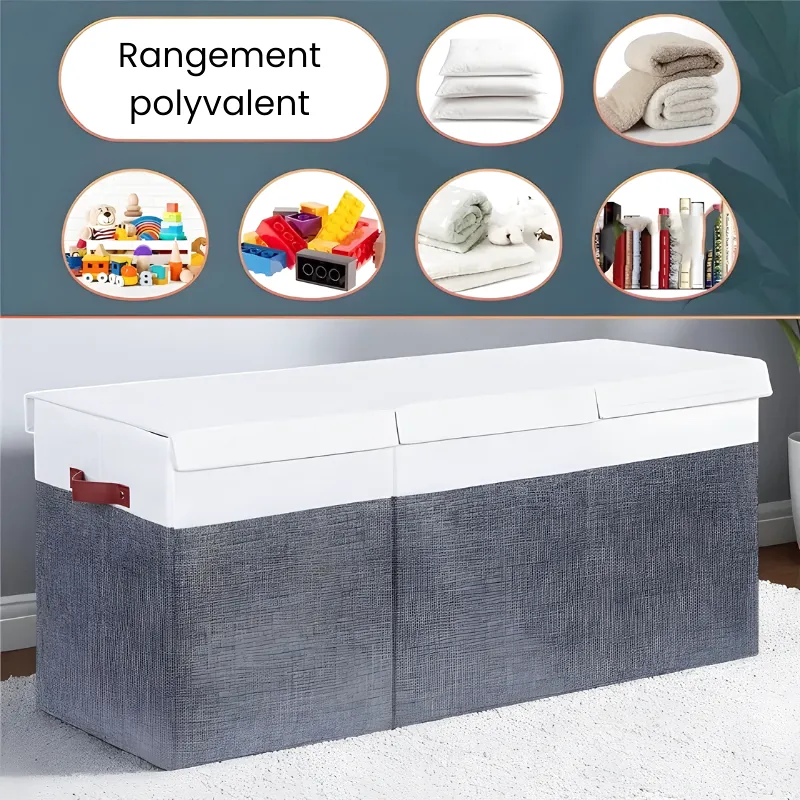 Banc Coffre de Rangement Enfant Pliable avec Couvercle | Design Scandinave Moderne