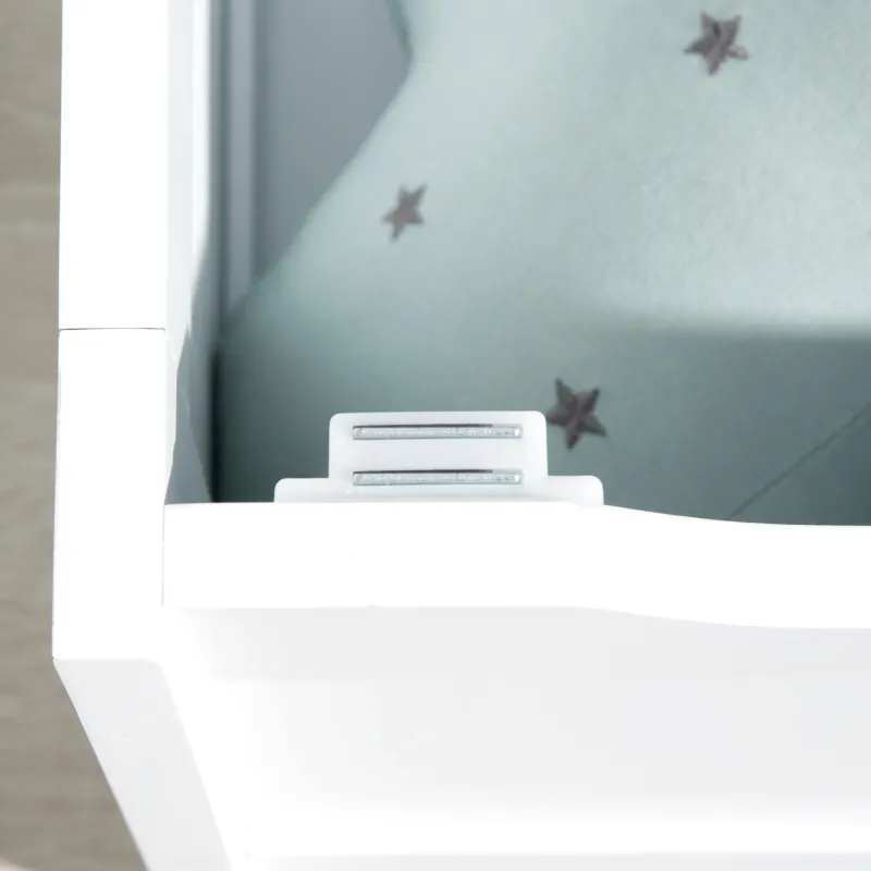 Banc Coffre de Rangement Enfant 2-en-1 Blanc et Gris | Design Scandinave Moderne