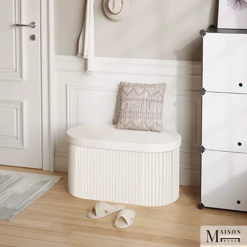 Banc Coffre Velours avec Rangement Pliable | Moderne et Décoratif