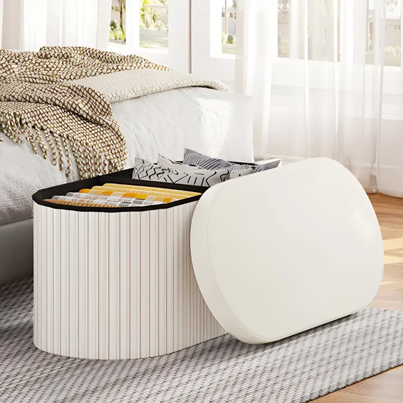 Banc Coffre Velours avec Rangement Pliable | Moderne et Décoratif