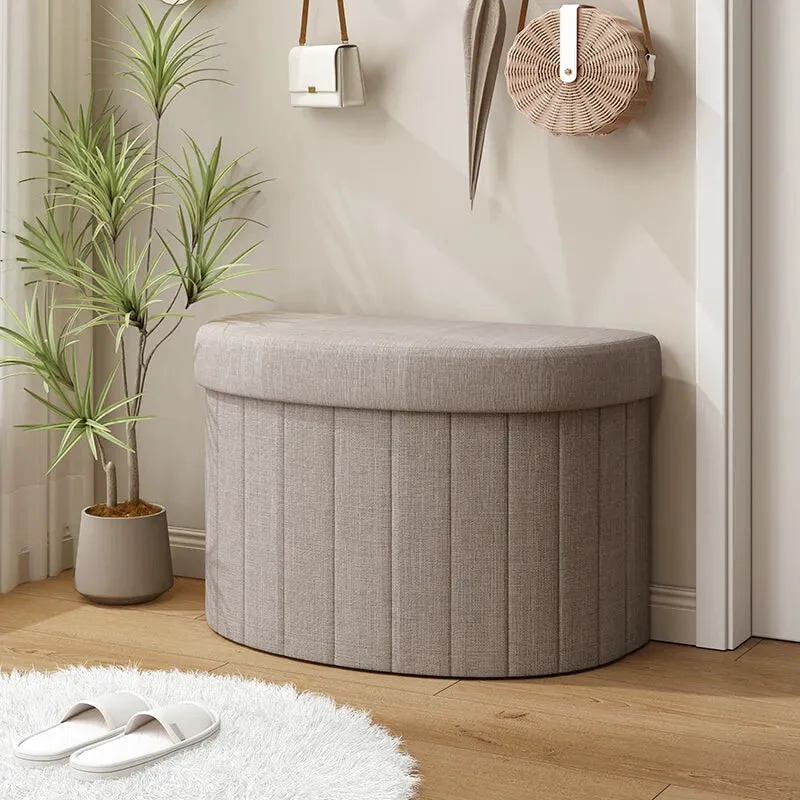 Banc Coffre de Rangement en Demi-Cercle | Design Épuré et Décoratif