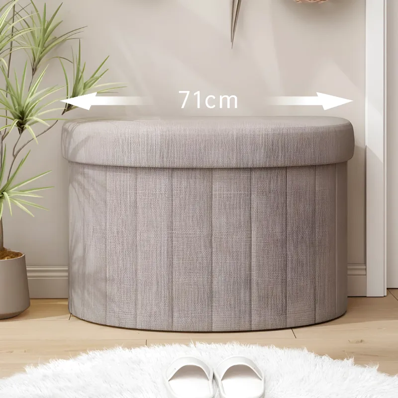 Banc Coffre de Rangement en Demi-Cercle | Design Épuré et Décoratif
