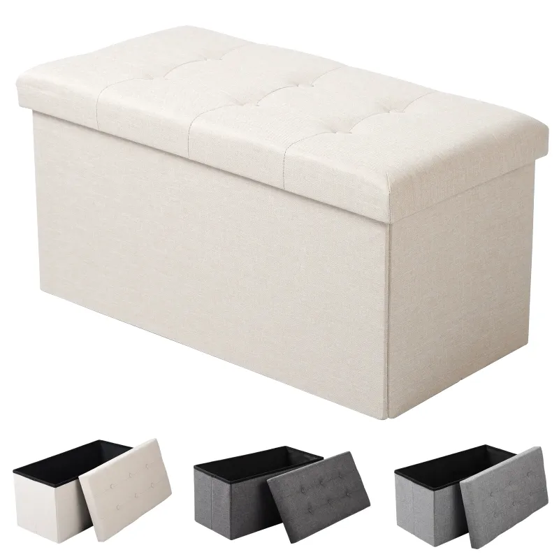 Banc Coffre Pliable avec Assise Capitonnée | Style Ottoman Design