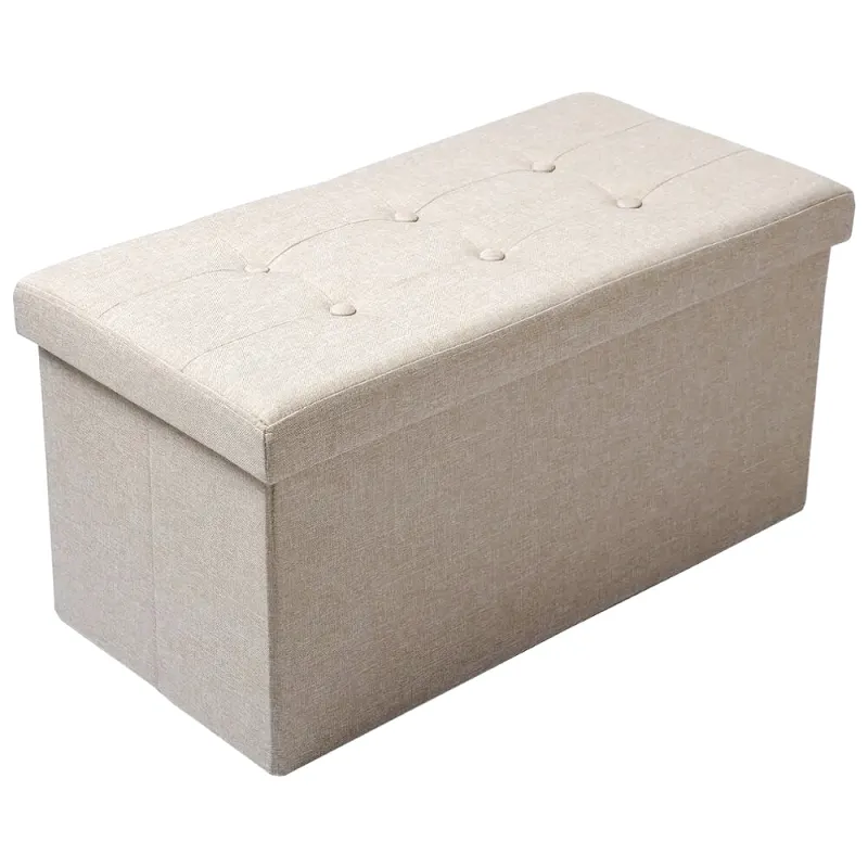Banc Coffre Pliable avec Assise Capitonnée | Style Ottoman Design