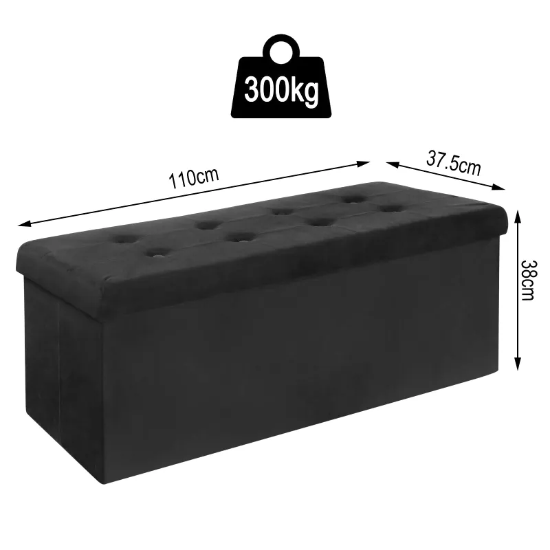 Banc Coffre de Rangement Pliable en Lin | Design Scandinave