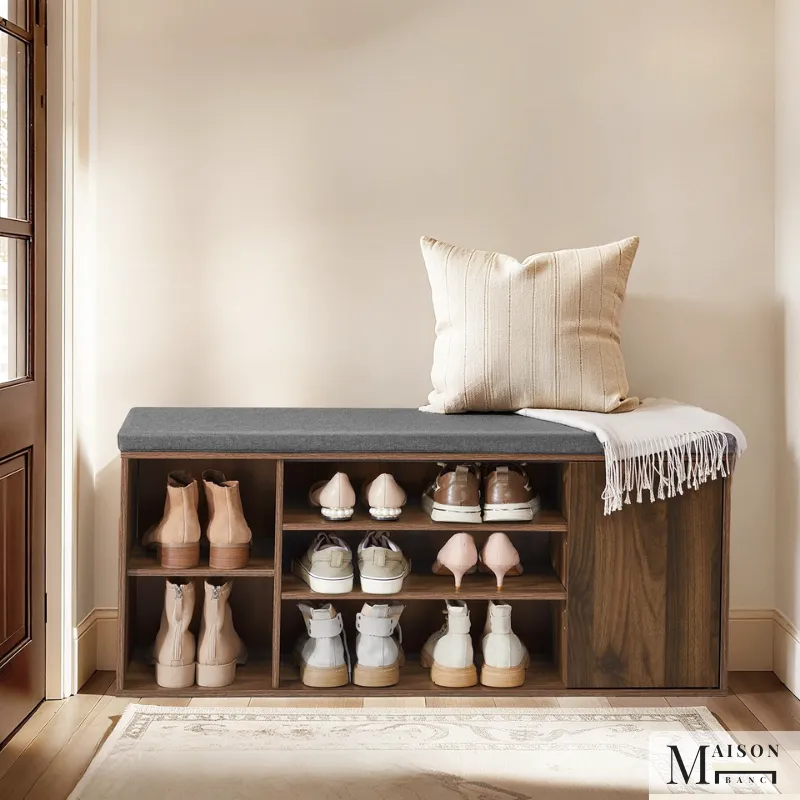 Banc à Chaussures Minimaliste avec Assise Rembourrée | Moderne et Décoratif