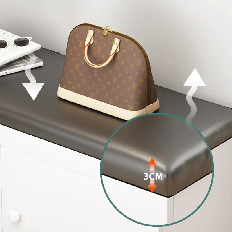 Banc à Chaussures avec Rangement | Design Élégant en Similicuir et Bois