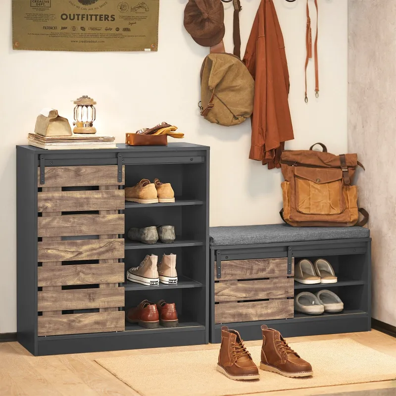 Banc à Chaussures Moderne avec Porte Coulissante | Design Scandinave
