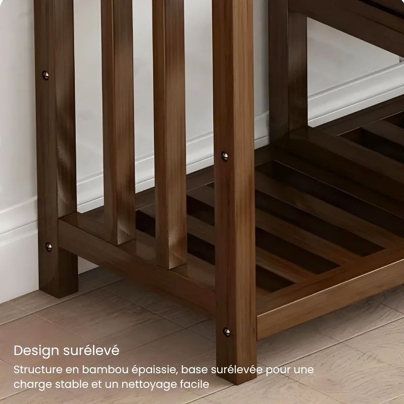 Banc à Chaussures en Bois Massif Minimaliste | Rangement Design Scandinave